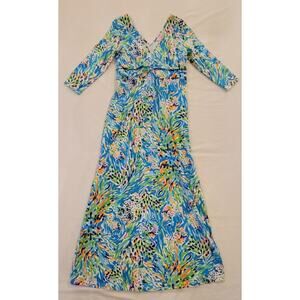 Lilly Pulitzer Gloria Maxi Dress – Blue Multi Print – Medium
